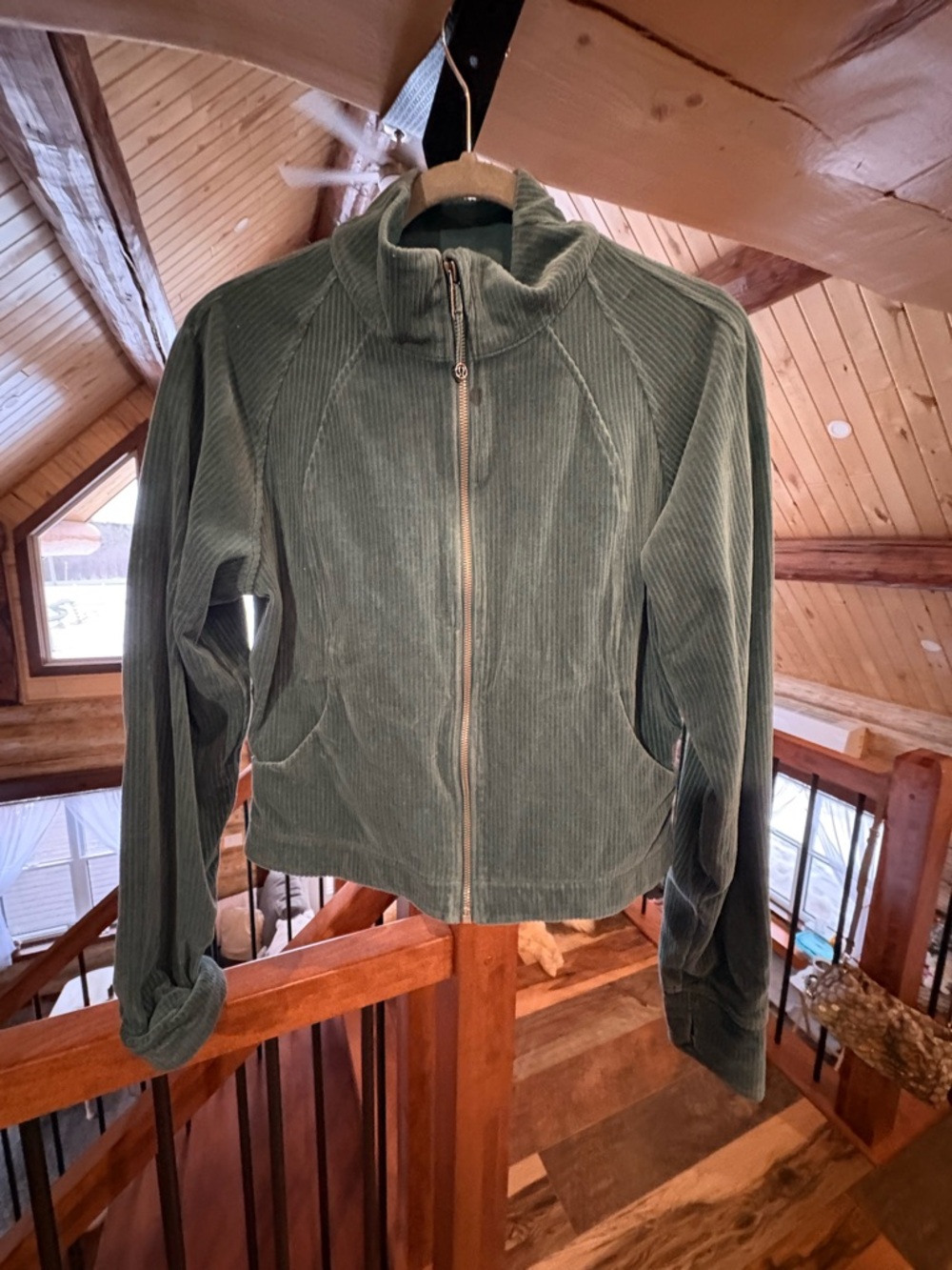 lululemon athletica Sage Green Corduroy Zip Jacket